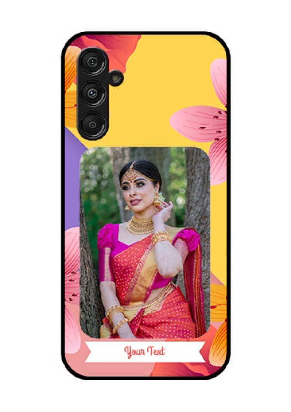 Galaxy F34 5G Custom Glass Phone Case - 3 Image With Vintage Floral Design