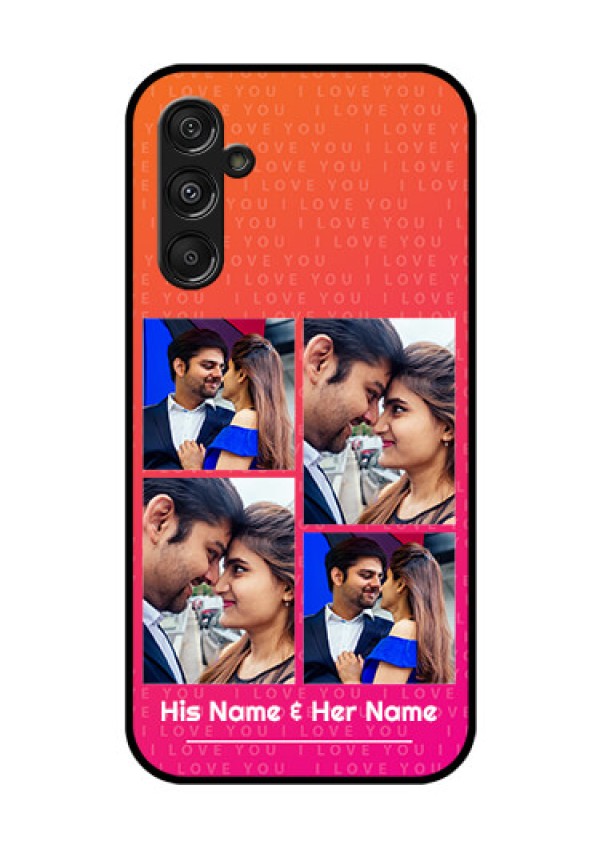 Galaxy F34 5G Custom Glass Phone Case - I Love You Pink Design