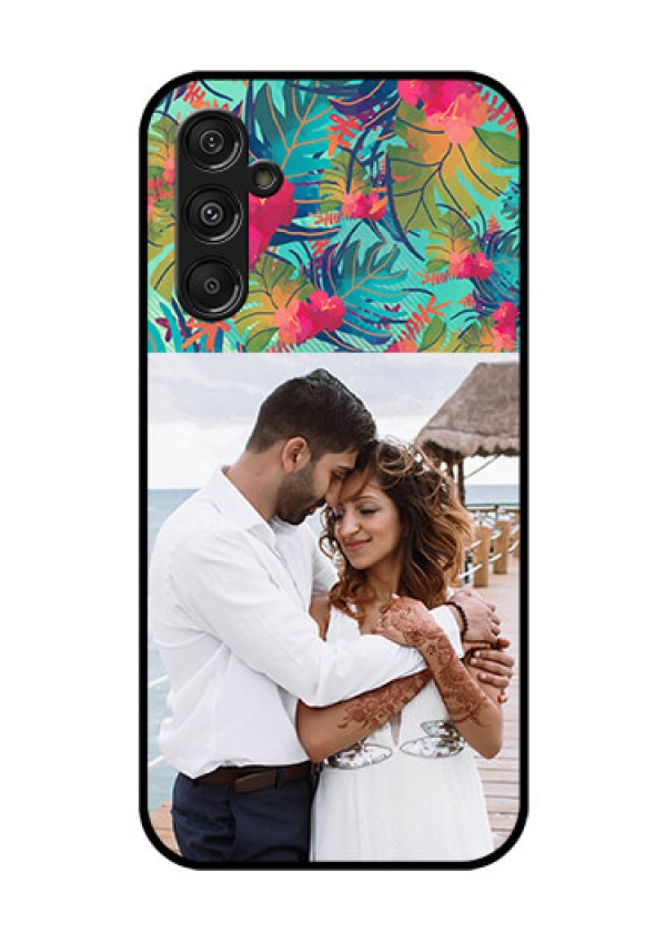 Galaxy F34 5G Custom Glass Phone Case - Watercolor Floral Design