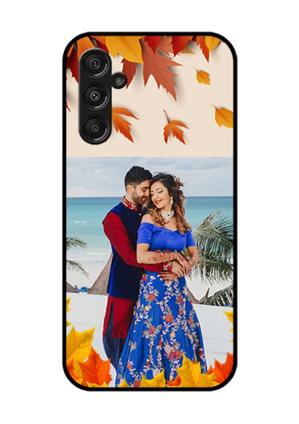 Galaxy F34 5G Custom Glass Phone Case - Autumn Maple Leaves Design