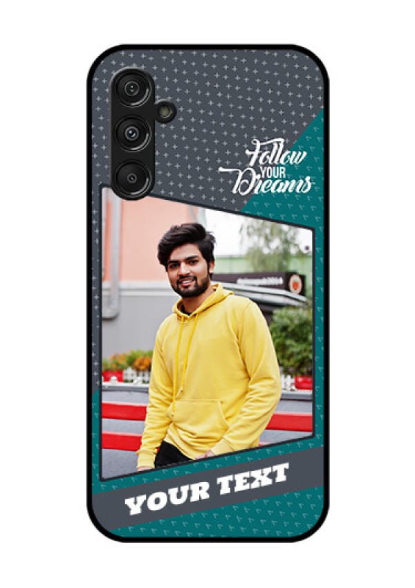 Galaxy F34 5G Custom Glass Phone Case - Background Pattern Design With Quote
