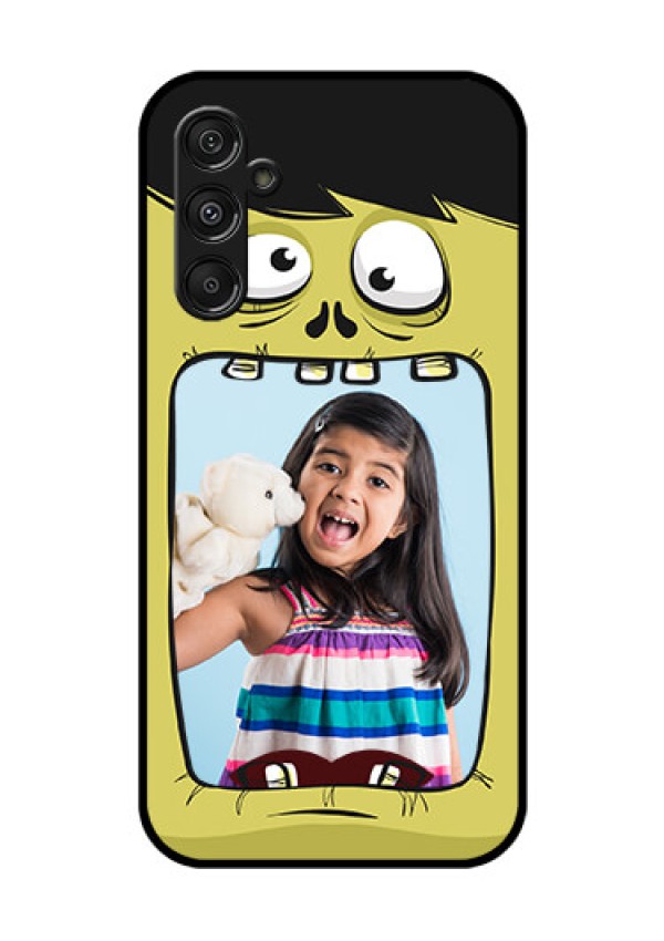 Galaxy F34 5G Custom Glass Phone Case - Cartoon Monster Back Case Design