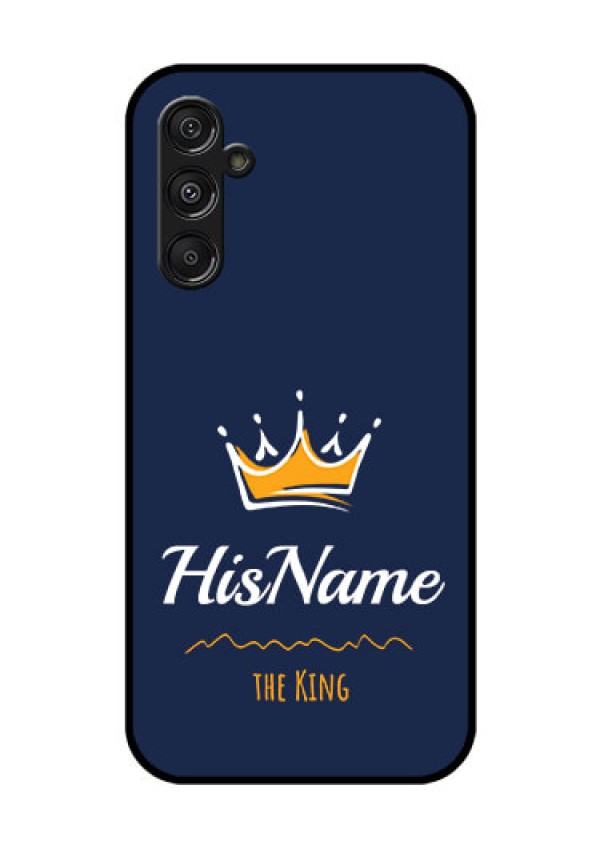 Galaxy F34 5G Custom Glass Phone Case - King With Name Design