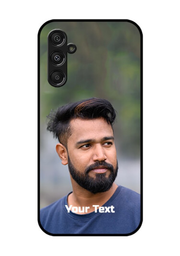 Galaxy F34 5G Custom Glass Phone Case - Photo With Text Design