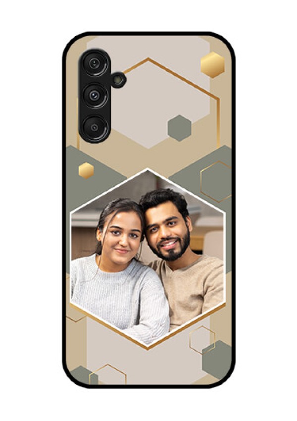 Galaxy F34 5G Custom Glass Phone Case - Stylish Hexagon Pattern Design