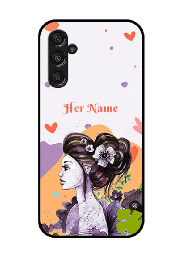Galaxy F34 5G Custom Glass Phone Case - Woman And Nature Design