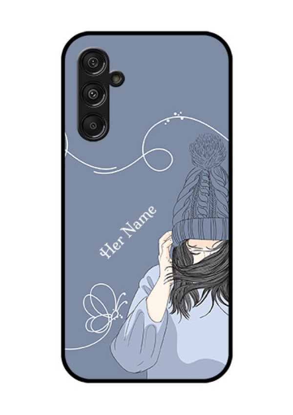 Galaxy F34 5G Custom Glass Phone Case - Girl In Winter Outfit Design