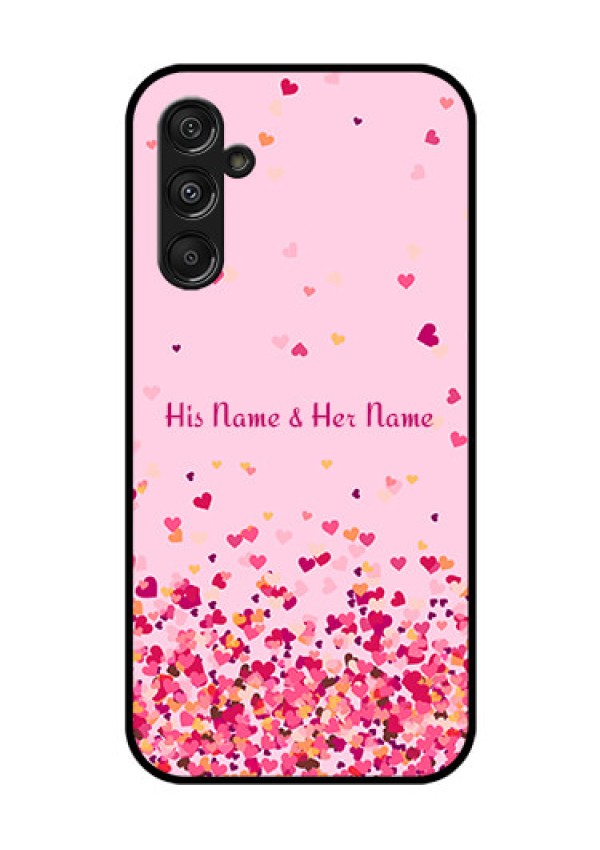 Galaxy F34 5G Custom Glass Phone Case - Floating Hearts Design