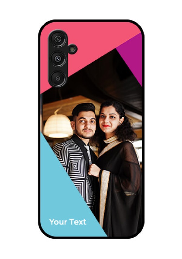 Galaxy F34 5G Custom Glass Phone Case - Stacked Triple Colour Design