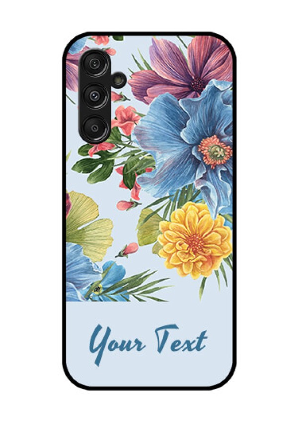 Galaxy F34 5G Custom Glass Phone Case - Stunning Watercolored Flowers Painting Design