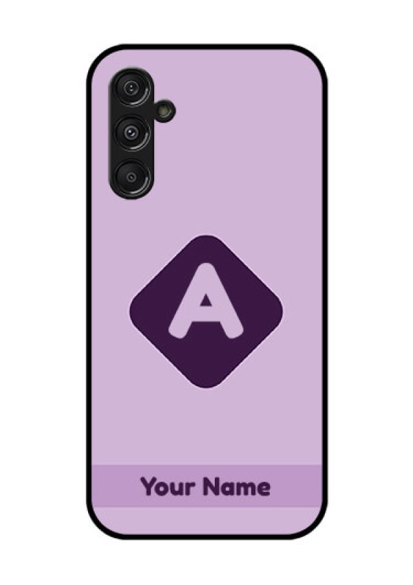 Galaxy F34 5G Custom Glass Phone Case - Custom Letter In Curved Badge Design