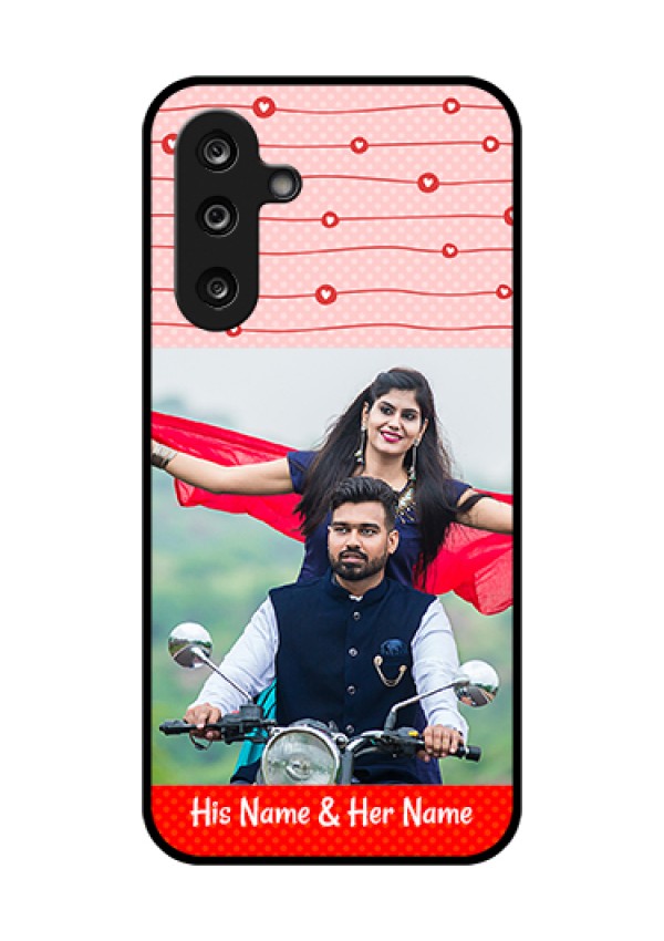Samsung Galaxy F36 5G Custom Glass Phone Case - Red Pattern Case Design