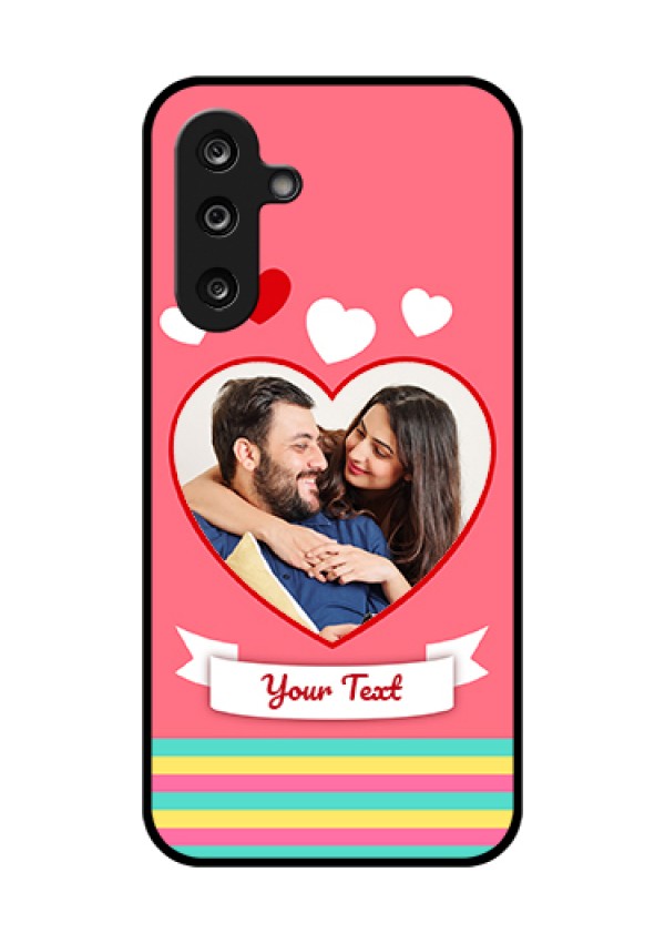 Samsung Galaxy F36 5G Custom Glass Phone Case - Love Shapes Doodle Design
