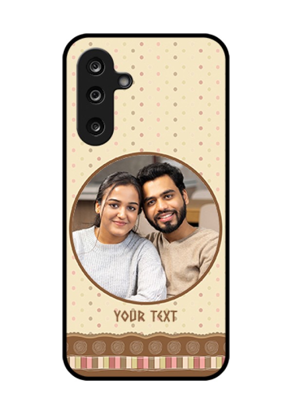 Samsung Galaxy F36 5G Custom Glass Phone Case - Brown Dotted Mobile Case Design