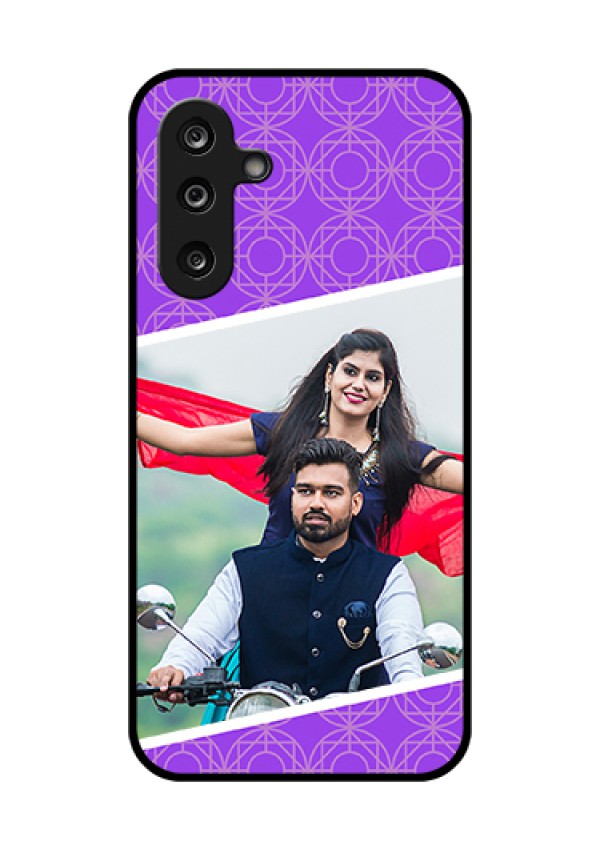 Samsung Galaxy F36 5G Custom Glass Phone Case - Violet Color Pattern Design