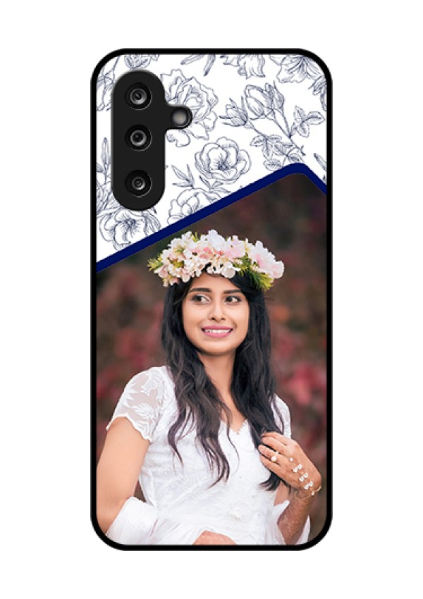 Samsung Galaxy F36 5G Custom Glass Phone Case - Classy Floral Design