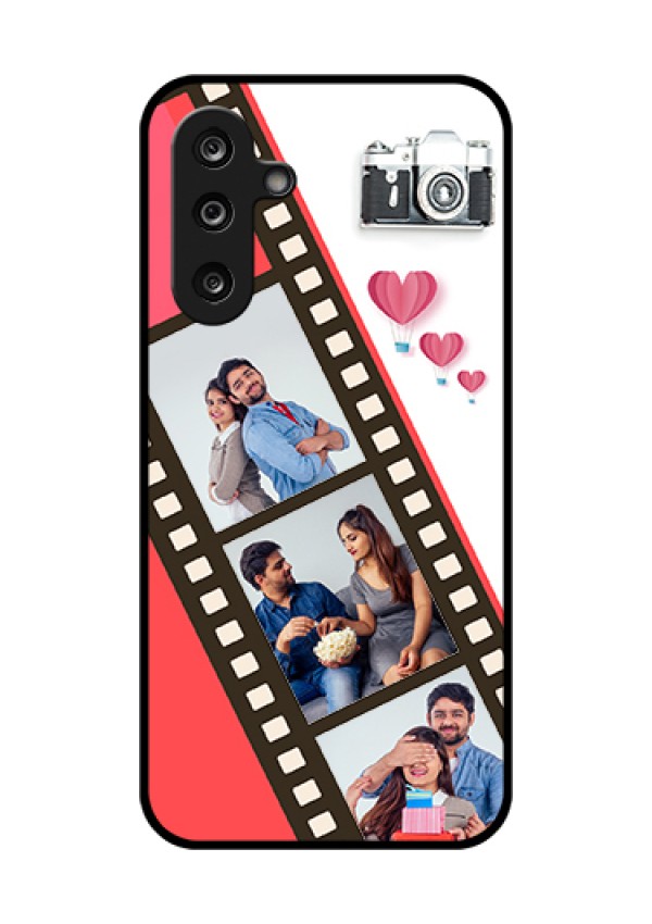 Samsung Galaxy F36 5G Custom Glass Phone Case - 3 Image Holder With Film Reel