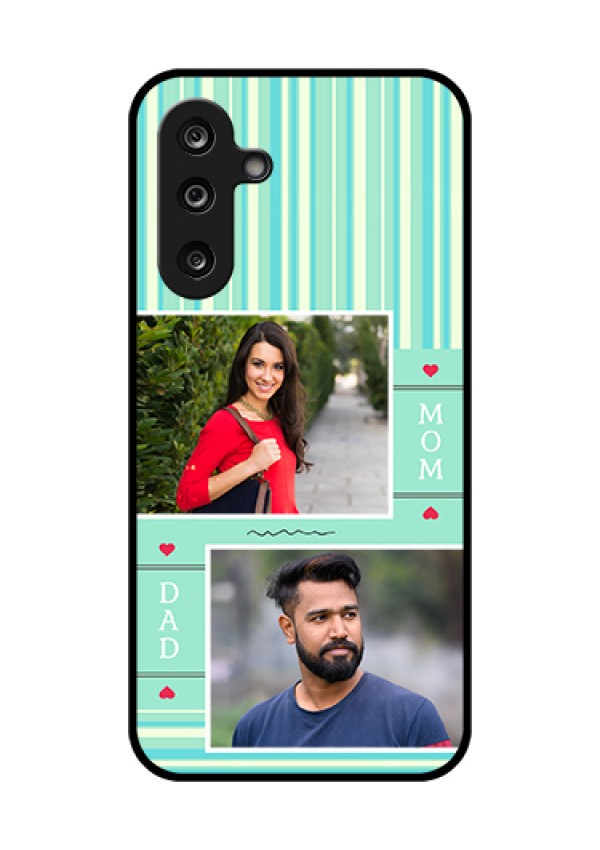 Samsung Galaxy F36 5G Custom Glass Phone Case - Mom & Dad Pic Design
