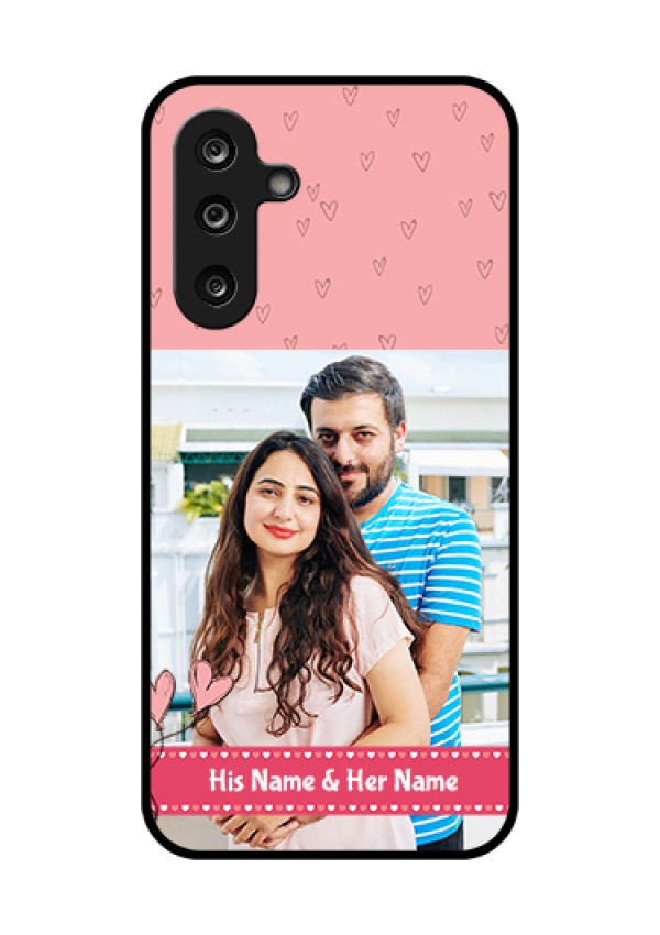 Samsung Galaxy F36 5G Custom Glass Phone Case - Love Design Peach Color