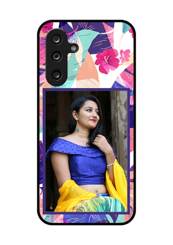 Samsung Galaxy F36 5G Custom Glass Phone Case - Abstract Floral Design