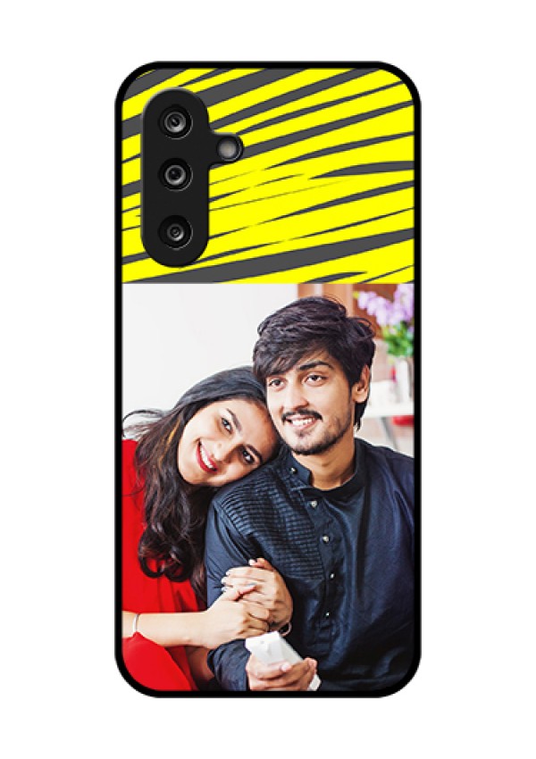 Samsung Galaxy F36 5G Custom Glass Phone Case - Yellow Abstract Design