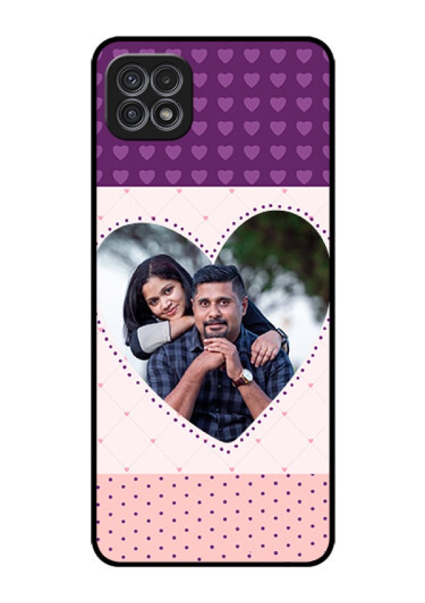 Galaxy F42 5G Custom Glass Phone Case  - Violet Love Dots Design