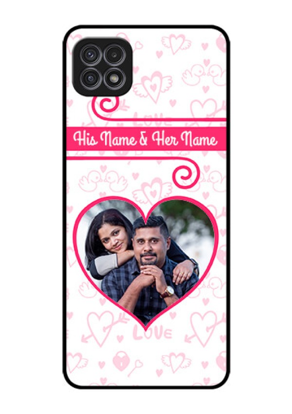 Galaxy F42 5G Personalized Glass Phone Case  - Heart Shape Love Design
