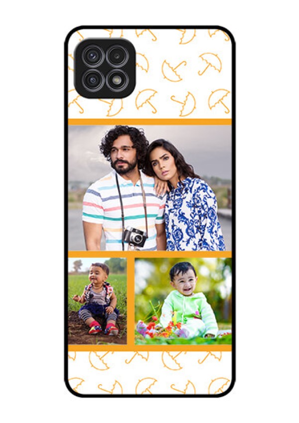 Galaxy F42 5G Custom Glass Mobile Case  - Yellow Pattern Design