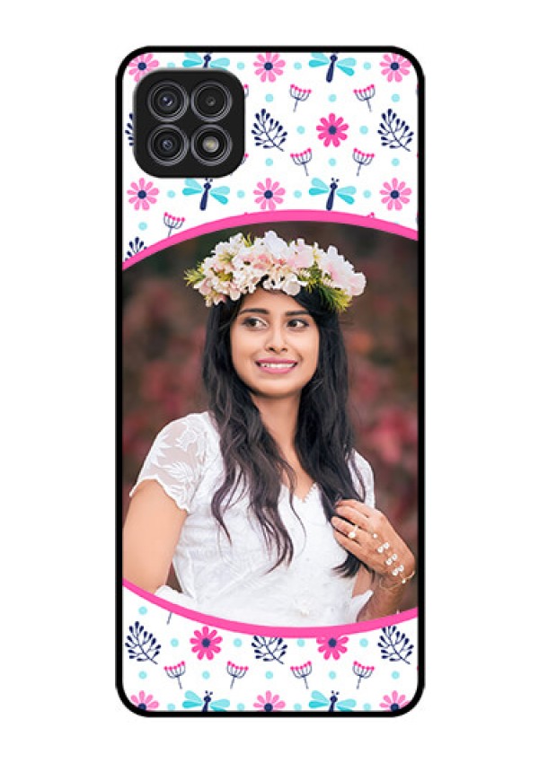 Galaxy F42 5G Photo Printing on Glass Case  - Colorful Flower Design