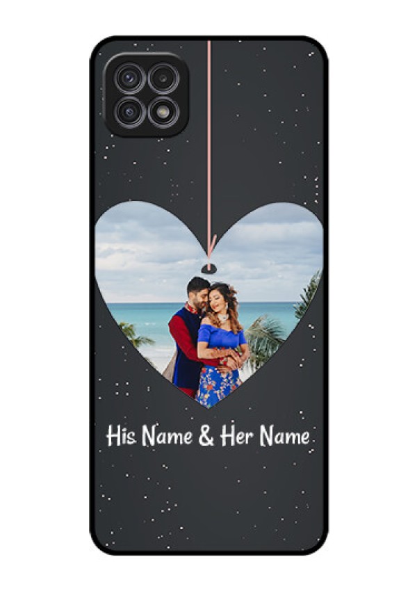 Galaxy F42 5G Custom Glass Phone Case  - Hanging Heart Design
