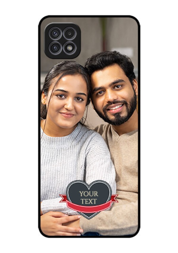 Galaxy F42 5G Custom Glass Phone Case  - Just Married Couple Design