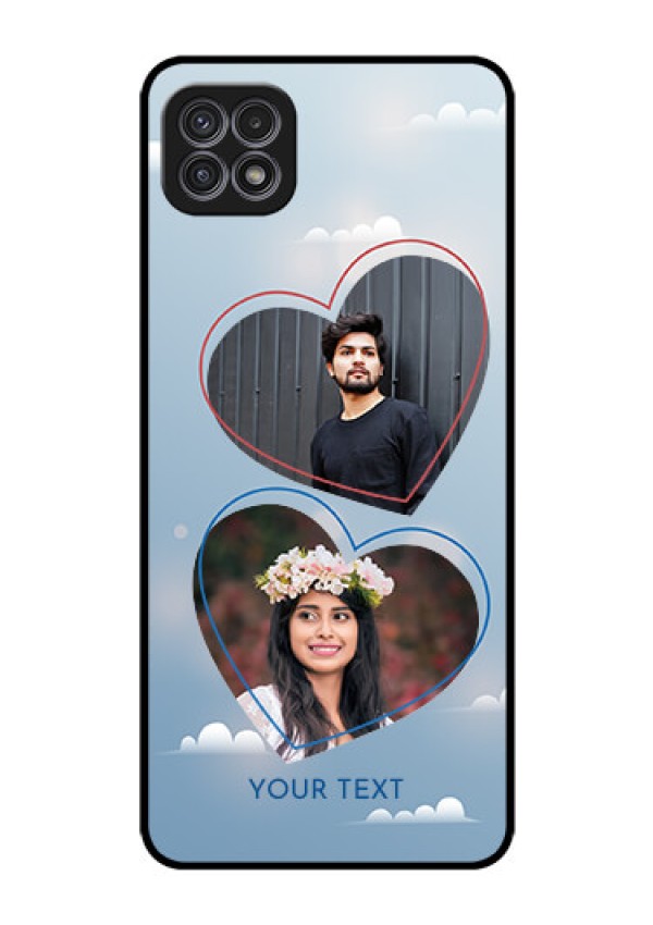 Galaxy F42 5G Custom Glass Mobile Case  - Blue Color Couple Design 