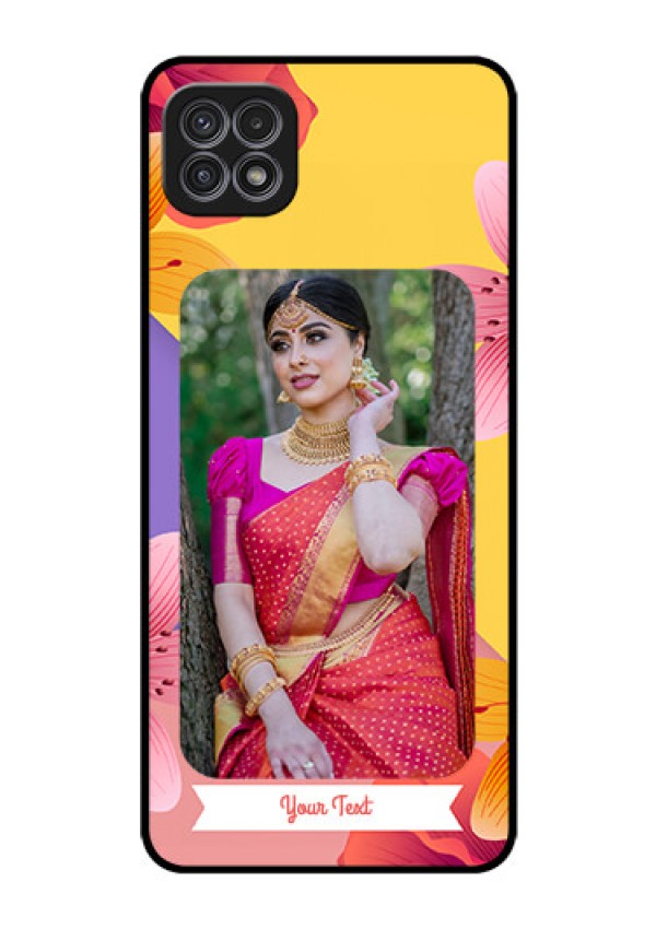 Galaxy F42 5G Custom Glass Mobile Case  - 3 Image With Vintage Floral Design