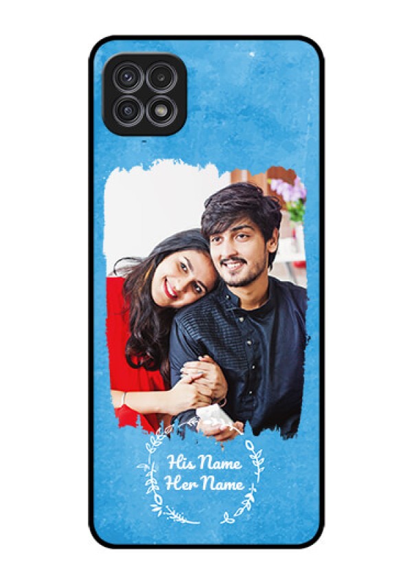 Galaxy F42 5G Custom Glass Phone Case - Blue Color Vintage Design