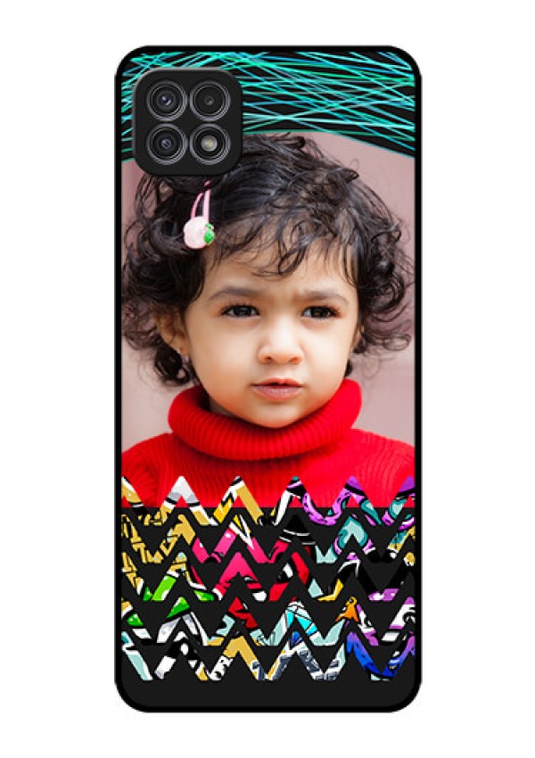 Galaxy F42 5G Personalized Glass Phone Case  - Neon Abstract Design
