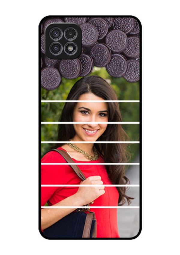 Galaxy F42 5G Custom Glass Phone Case  - with Oreo Biscuit Design