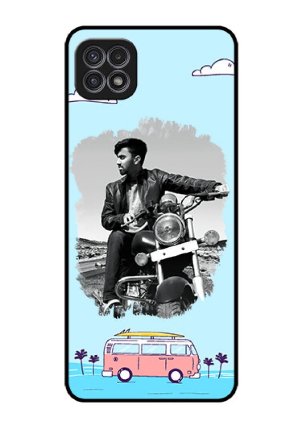 Galaxy F42 5G Photo Printing on Glass Case  - Travel & Adventure Design