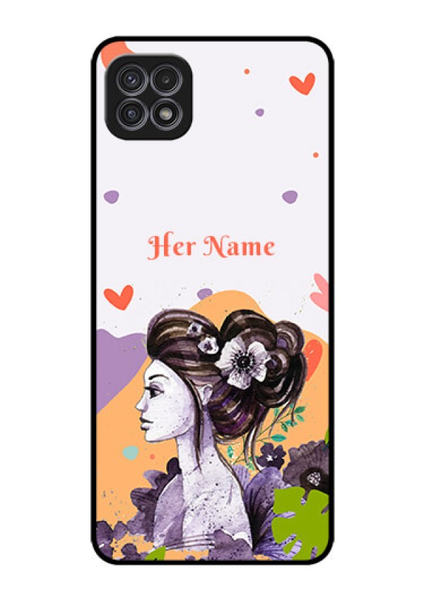 Galaxy F42 5G Personalized Glass Phone Case - Woman And Nature Design