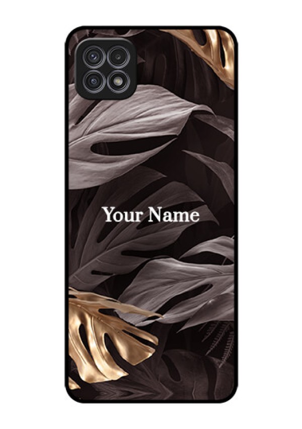 Galaxy F42 5G Personalised Glass Phone Case - Wild Leaves digital paint Design