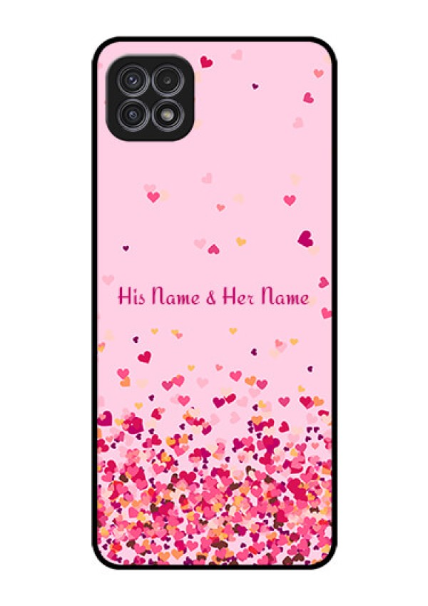 Galaxy F42 5G Photo Printing on Glass Case - Floating Hearts Design