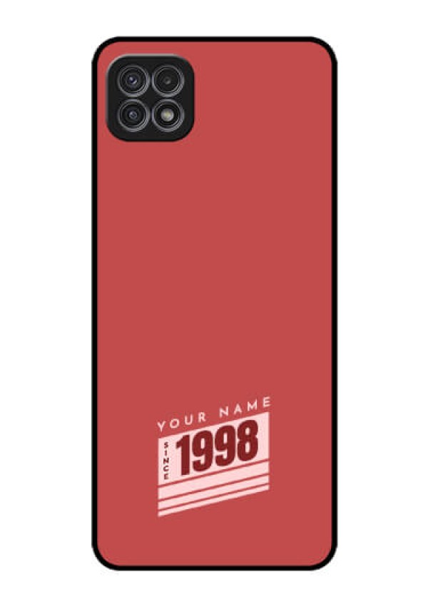 Galaxy F42 5G Custom Glass Phone Case - Red custom year of birth Design