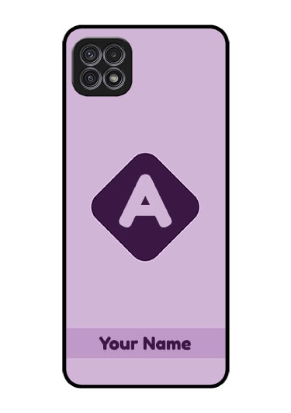 Galaxy F42 5G Custom Glass Mobile Case - Custom Letter in curved badge Design