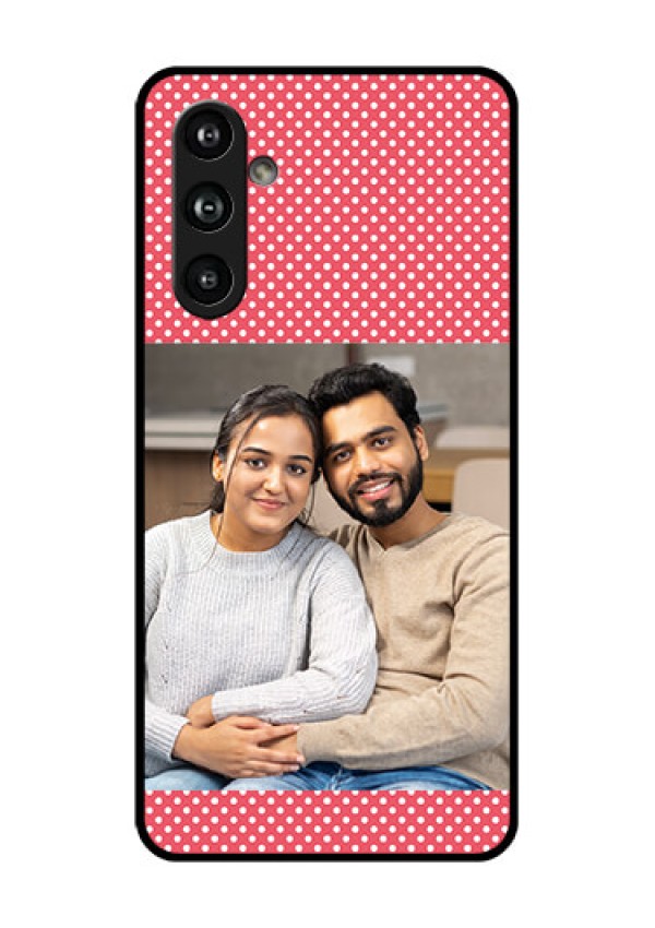 Samsung Galaxy F54 5G Custom Glass Phone Case - White Dotted Design