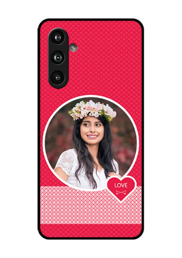 Samsung Galaxy F54 5G Custom Glass Phone Case - Pink Color Pattern Design