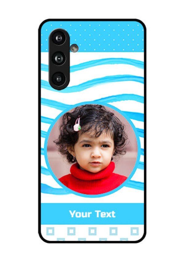 Samsung Galaxy F54 5G Custom Glass Phone Case - Simple Blue Case Design