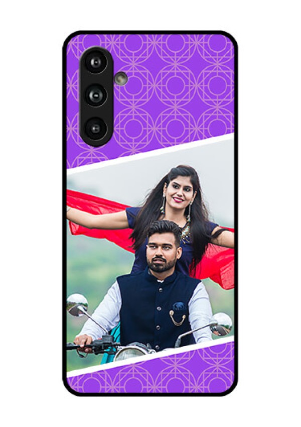 Samsung Galaxy F54 5G Custom Glass Phone Case - Violet Color Pattern Design