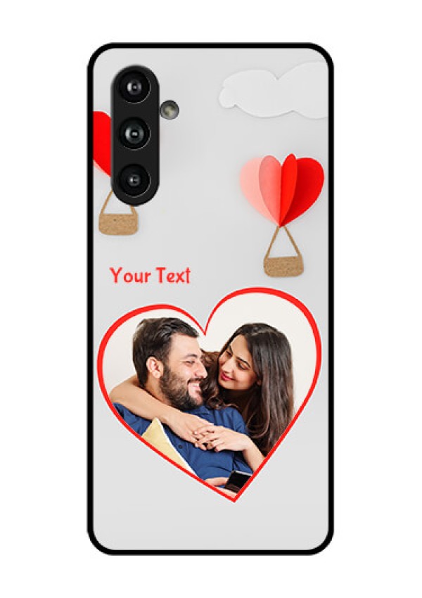 Samsung Galaxy F54 5G Custom Glass Phone Case - Parachute Love Design