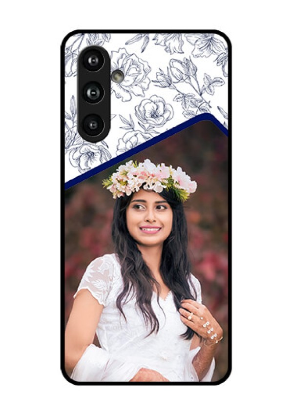 Samsung Galaxy F54 5G Custom Glass Phone Case - Classy Floral Design