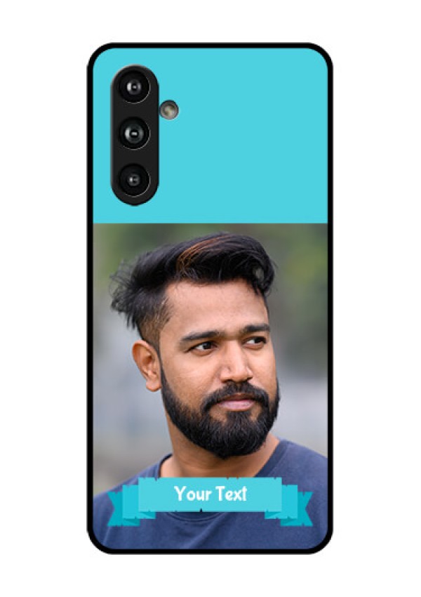 Samsung Galaxy F54 5G Custom Glass Phone Case - Blue Color Design