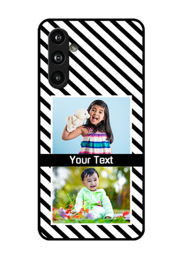 Samsung Galaxy F54 5G Custom Glass Phone Case - Black And White Stripes Design